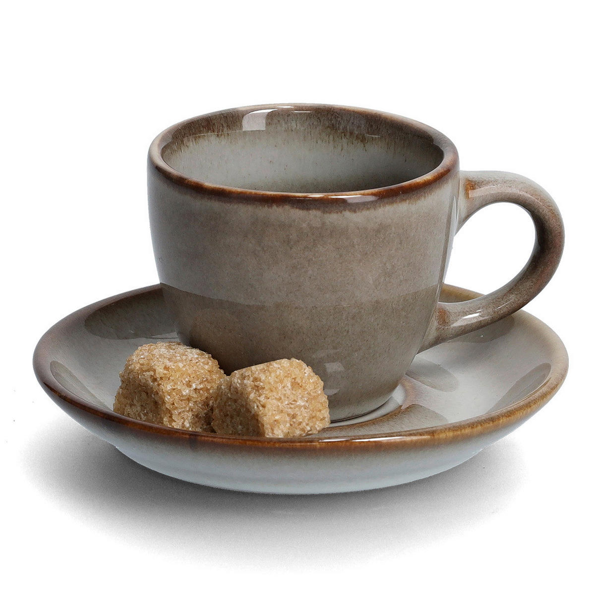 Zeller Espresso-Set taupe Keramik Espressoset_8tlg. - taupe (12,50/27,50/7,00cm) - Zeller