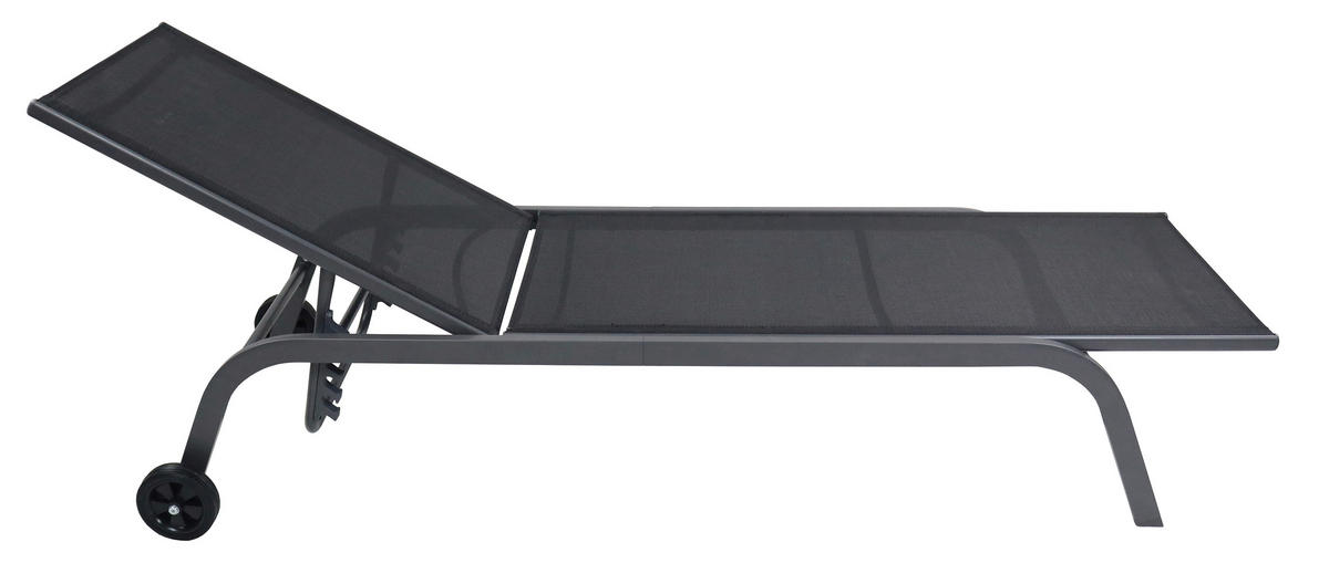 VCM Sonnenliege Sonlas schwarz Stahl B/H/L: ca. 58x32x192 cm Sonlas - schwarz (192,00/58,00/32,00cm) - VCM