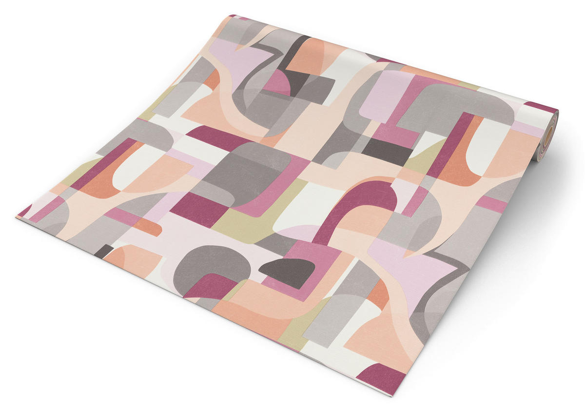 Erismann Vliestapete Abstrakt beige rosa grau B/L: ca. 53x1005 cm Vliestapete_10432-06 - beige/beere (53,00/1005,00cm) - Erismann