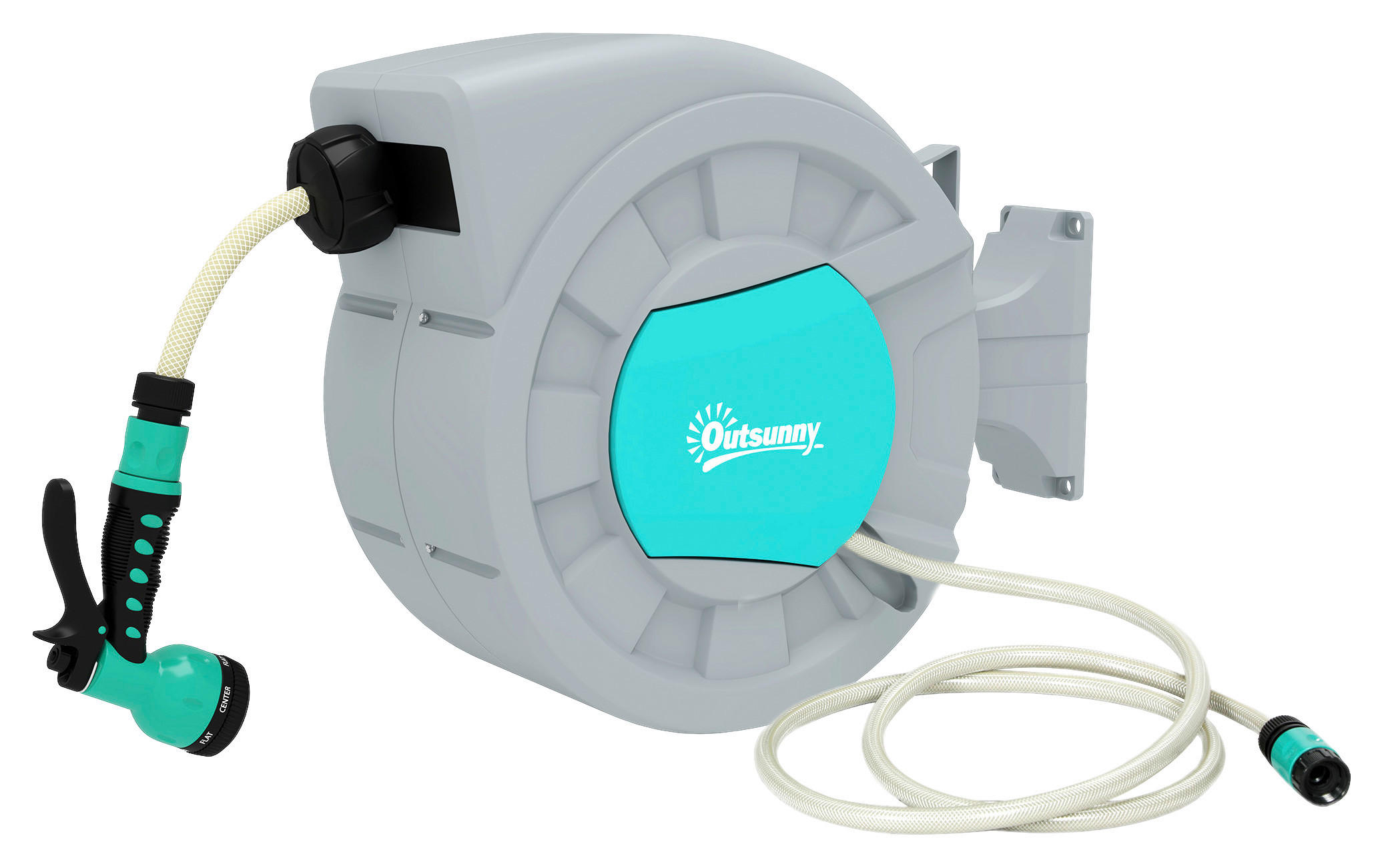 Outsunny Schlauchtrommel Schlauchtrommel - grau (55,00/21,00/41,50cm) - Outsunny