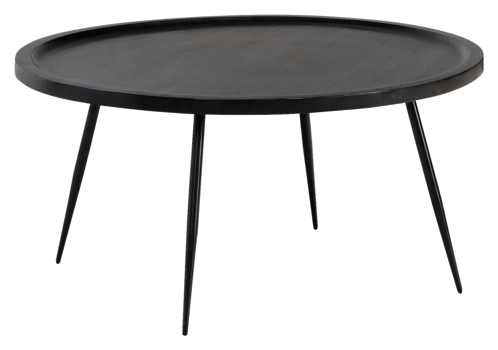 Couchtisch schwarz H/D: ca. 38x75 cm Couchtisch - schwarz (75,00/38,00cm) - Wohnling
