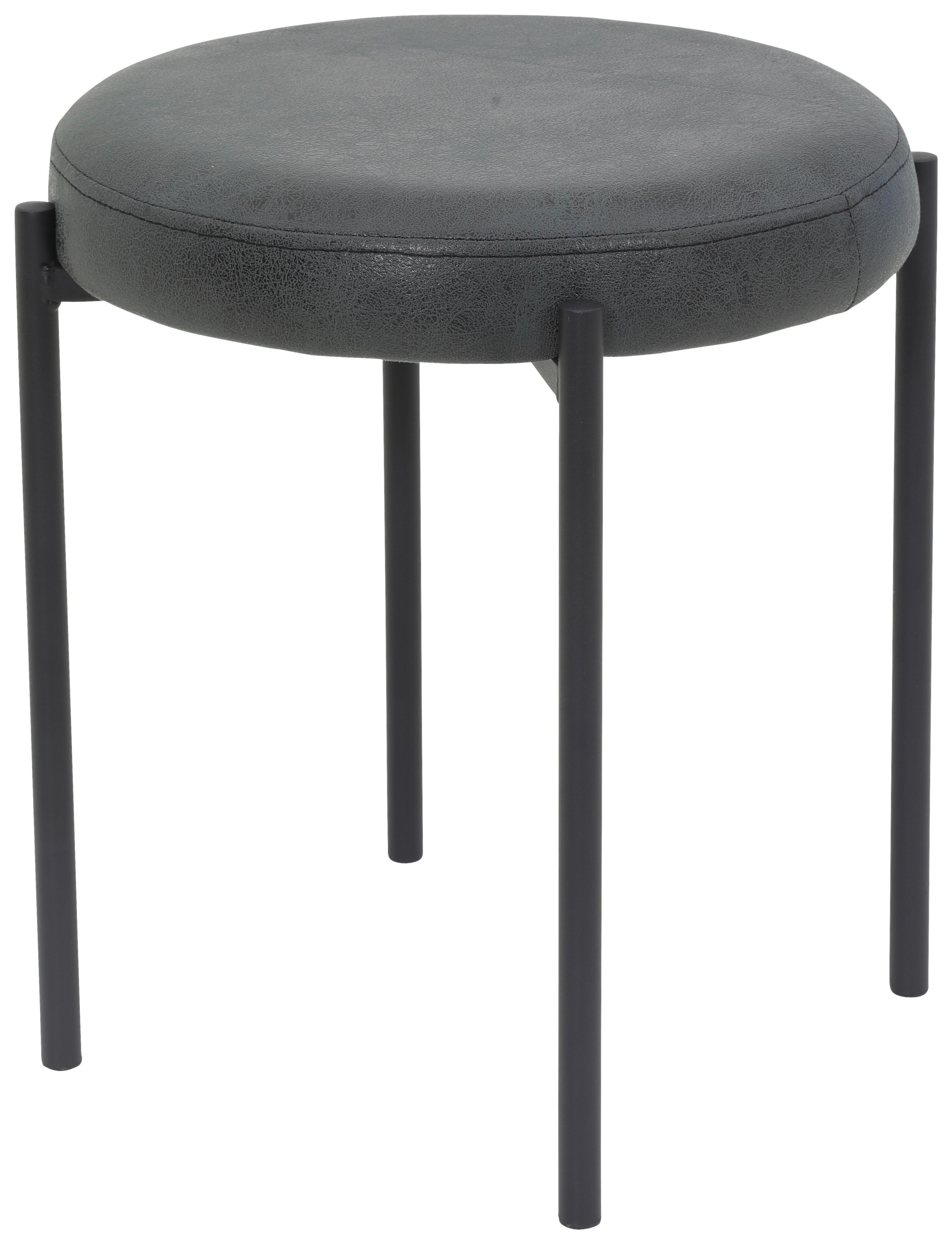Hocker Sammy anthrazit Microfaser H/D: ca. 46x38 cm Sammy - schwarz/anthrazit (38,00/46,00cm)