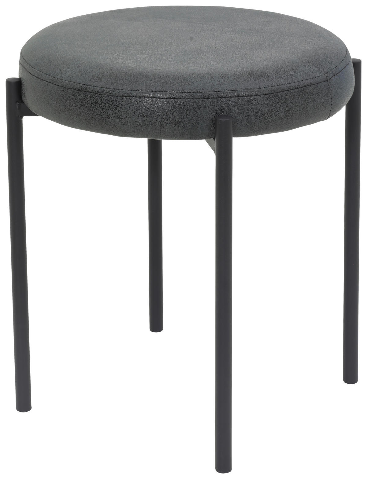 Hocker Sammy anthrazit Microfaser H/D: ca. 46x38 cm Sammy - schwarz/anthrazit (38,00/46,00cm)