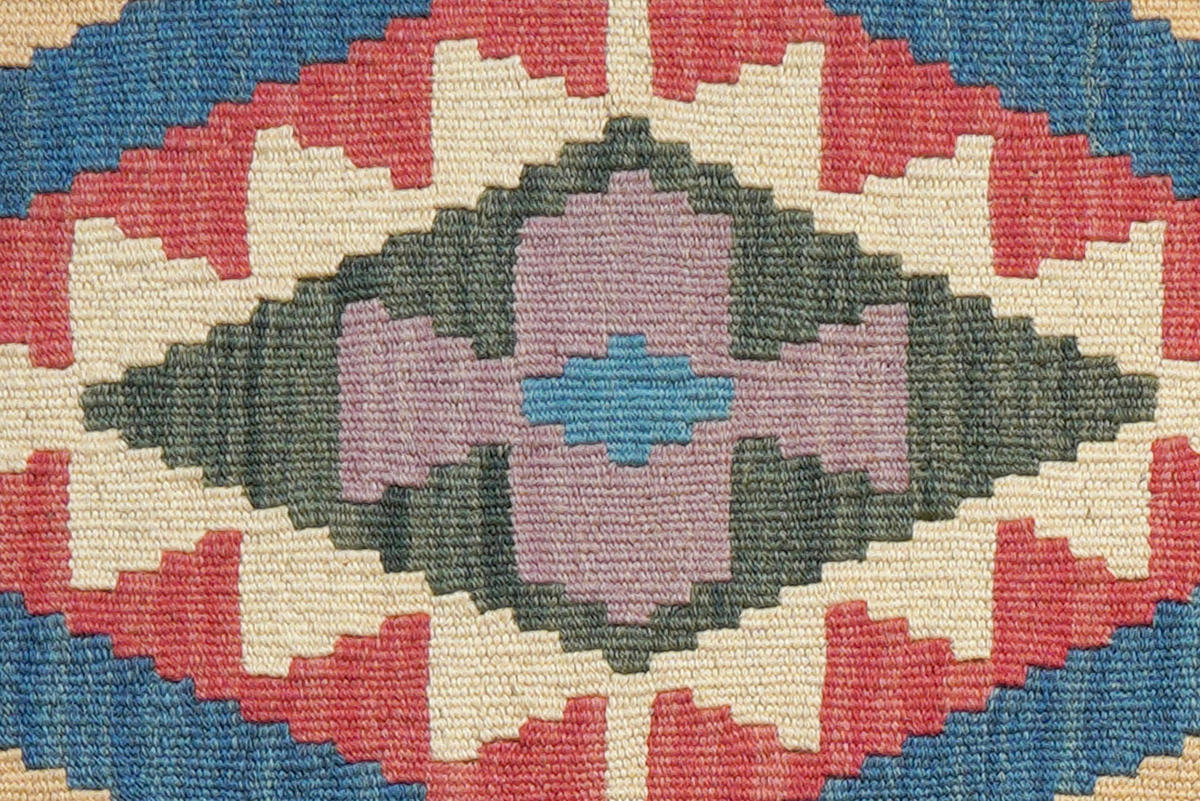 PersaTepp Teppich Kelim Gashgai grün B/H/L: ca. 63x1x89 cm Kelim Gashgai - blau/grün (89,00/63,00/1,00cm) - PersaTepp