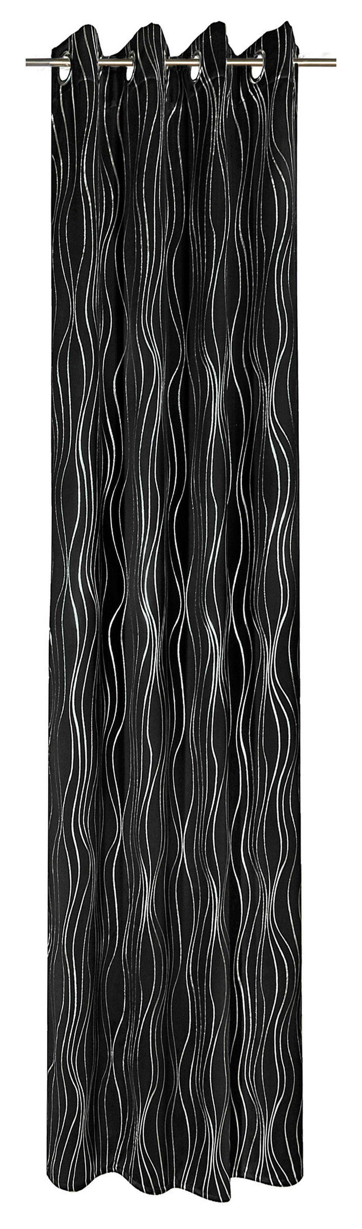 Verdunklungsvorhang Monaco schwarz B/L: ca. 135x245 cm Monaco - schwarz/silber (135,00/245,00cm)