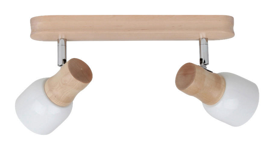 SPOT Light Deckenleuchte Svantje, Naturprodukt aus Massivholz, Nachhaltig mit FSC-Zertifikat, Mit flexiblem Spotkopf, Schirm aus Metall, Passende LM E14, Made in EU