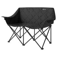 Outsunny Campingstuhl schwarz Metall B/H/L: ca. 60x92x145 cm Campingstuhl - schwarz (145,00/60,00/92,00cm) - Outsunny
