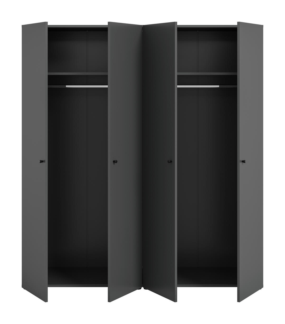 Kleiderschrank DARWIN anthrazit B/H/T: ca. 160x176x51 cm DARWIN - anthrazit (160,00/176,00/51,00cm) - xonox.home