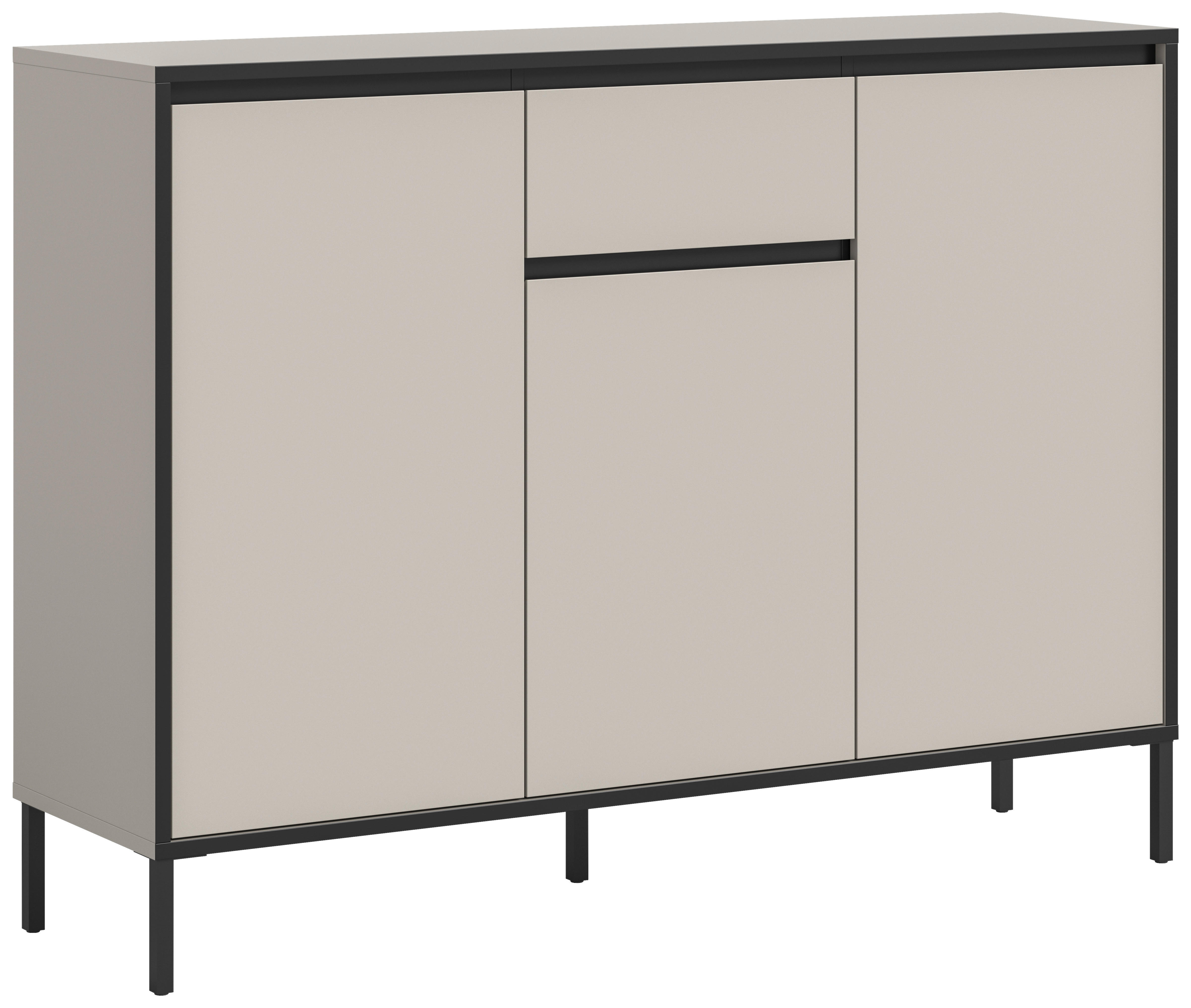 Kommode Tron Kaschmirgrau Nachbildung schwarz B/H/T: ca. 136x101x38 cm Tron - schwarz (136,00/101,00/38,00cm) - xonox.home