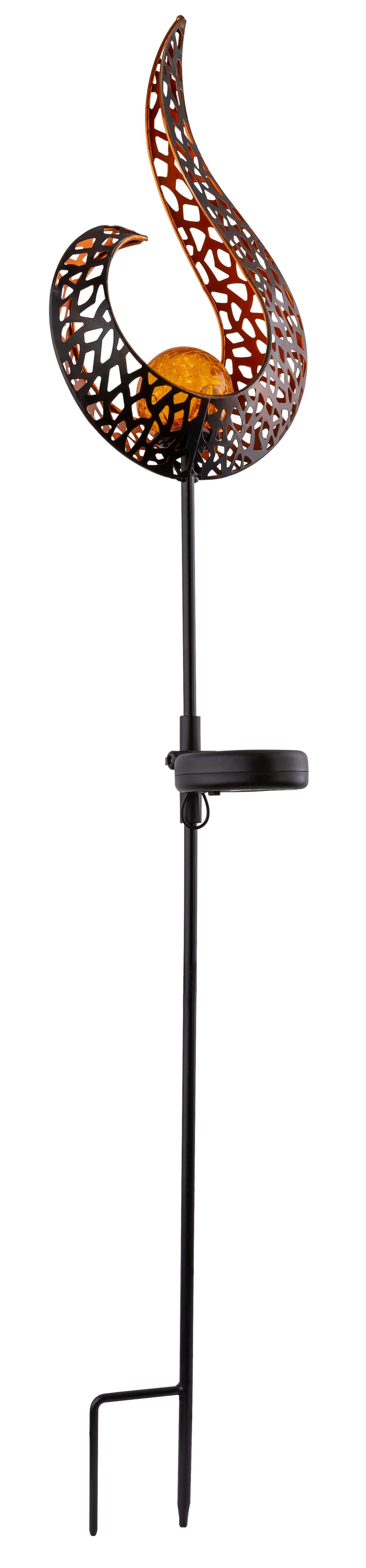 LED-Solarleuchte gelb schwarz Glas Metall B/H/T: ca. 6,5x90x16,5 cm SOLAR - gelb/schwarz (6,50/90,00/16,50cm) - GLOBO
