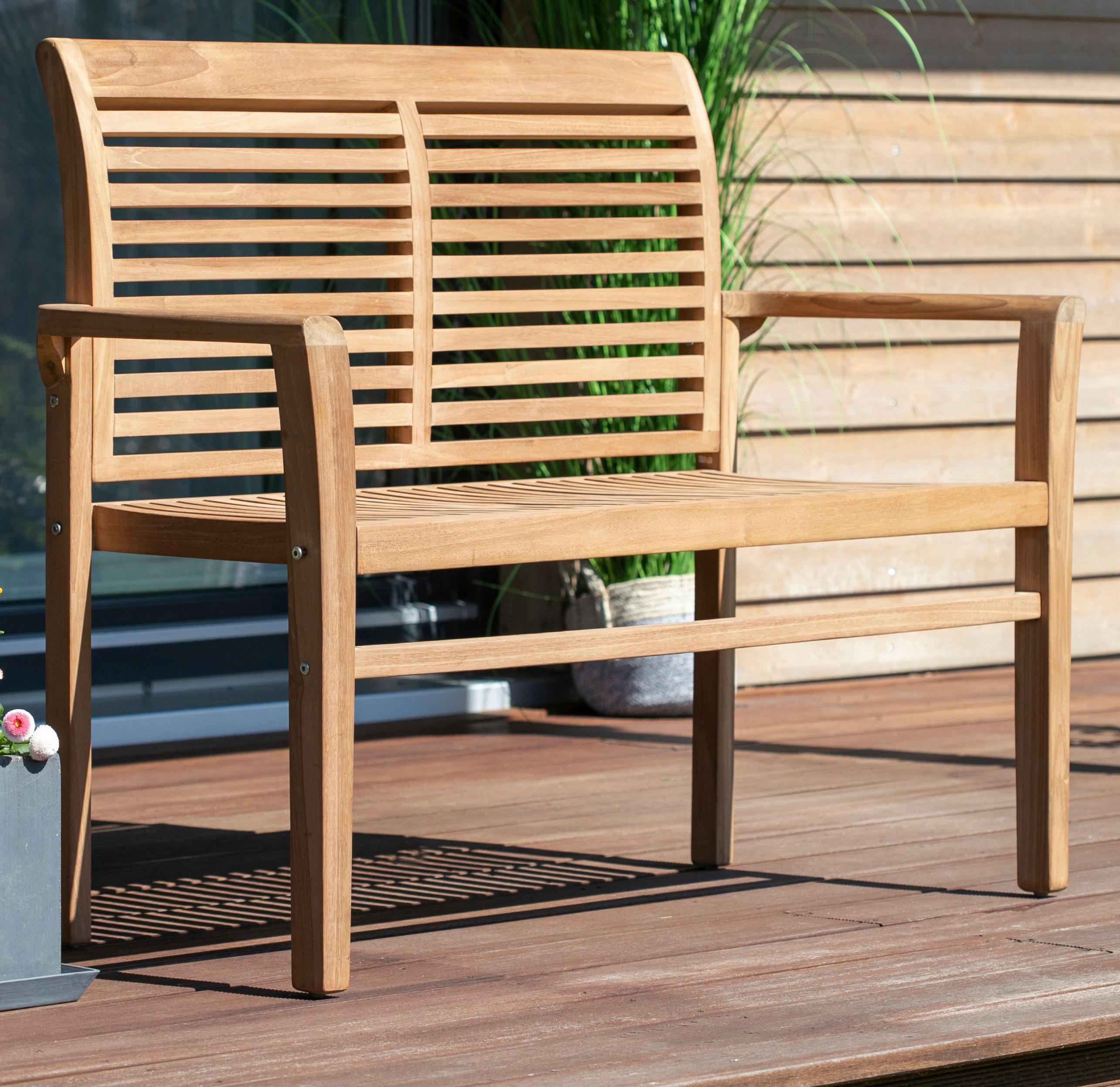 deVries Stapelbank teak Teakholz B/H/L: ca. 52x92x120 cm Stapelbank - teak (120,00/52,00/92,00cm) - deVries