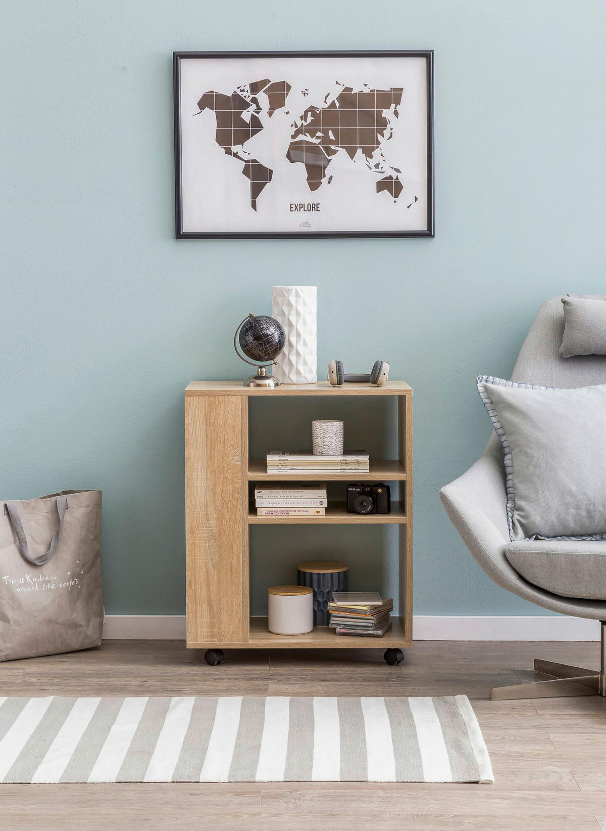 Regal Eiche Sonoma Nachbildung B/H/T: ca. 60x75x35 cm Regal - Eiche (60,00/75,00/35,00cm) - Wohnling