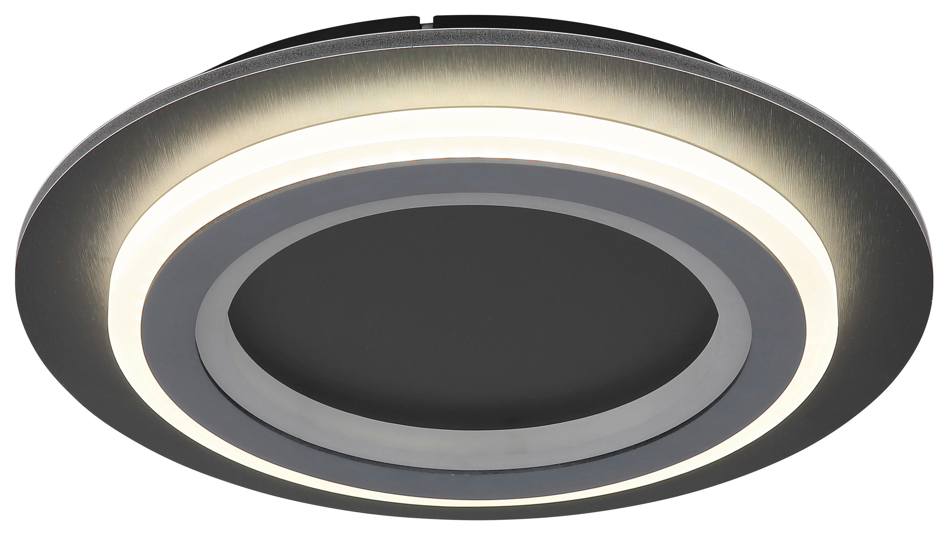 GLOBO LED-Deckenleuchte mattschwarz Opal grau Metall Kunststoff Acryl H/D: ca. 5,5x34 cm 1 Brennstellen JAYDEN - Opal/mattschwarz (34,00/5,50cm) - GLOBO