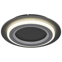 GLOBO LED-Deckenleuchte mattschwarz Opal grau Metall Kunststoff Acryl H/D: ca. 5,5x34 cm 1 Brennstellen JAYDEN - Opal/mattschwarz (34,00/5,50cm) - GLOBO