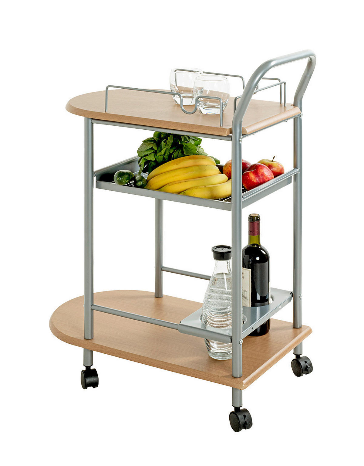 Küchenwagen  buche Nachbildung Metall B/H/T: ca. 65x83x35 cm Stina_Küchenwagen 40027 - buche (65,00/83,00/35,00cm)