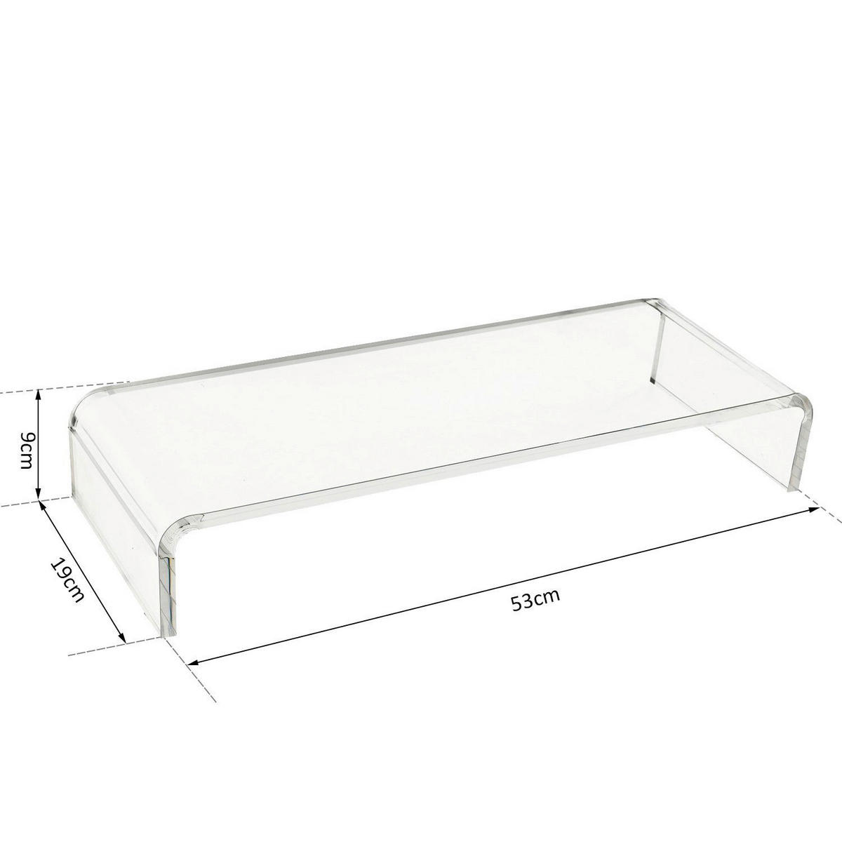 HOMCOM Bildschirmständer MHA2-0075 transparent Bildschirmständer A2-0075 - transparent (53,00/9,00/19,00cm) - HOMCOM
