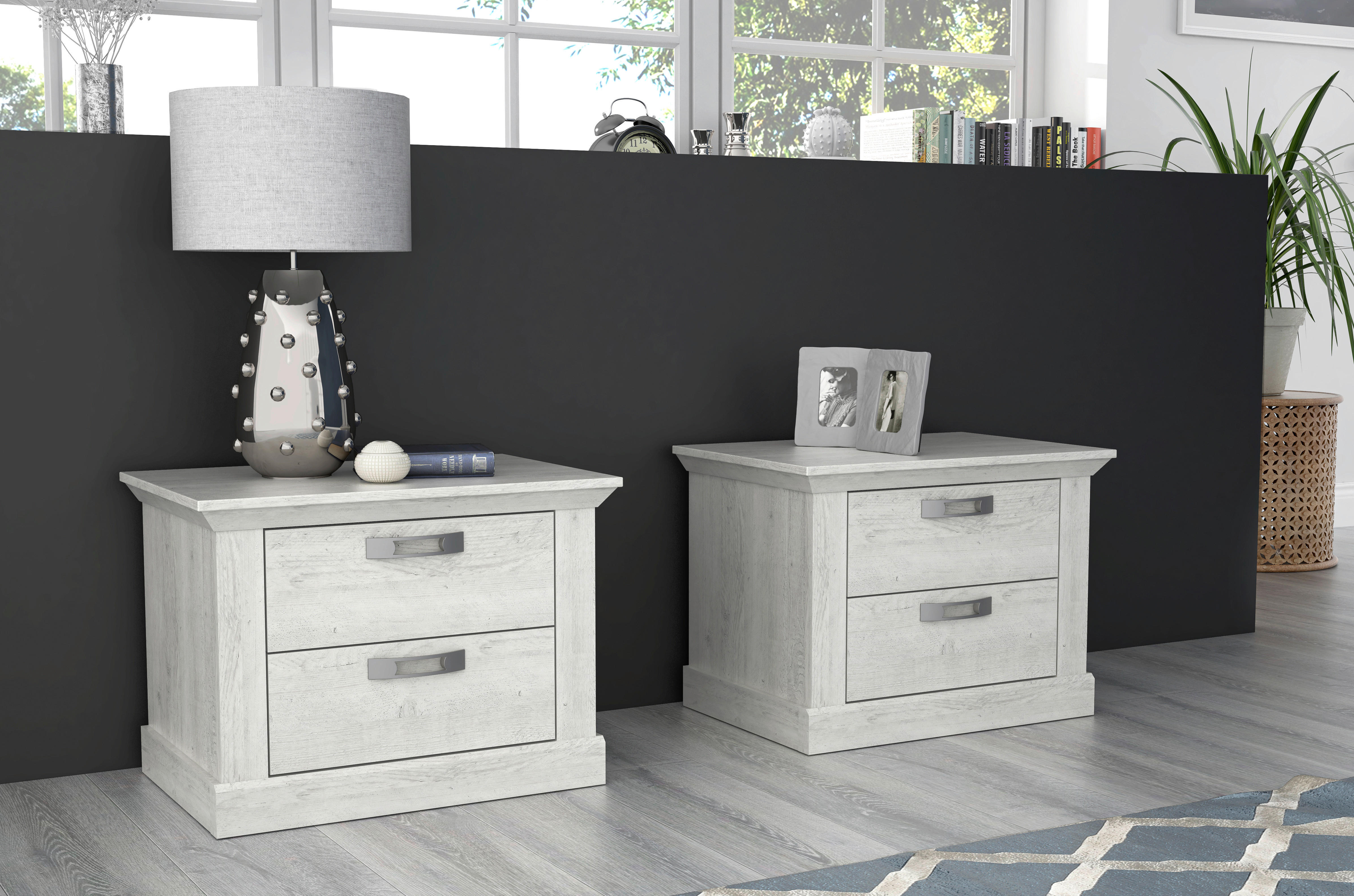 Nachtkonsole  weiß Pinie Nachbildung B/H/T: ca. 65,5x47,8x44,9 cm Kashmir_Nachtkonsole - weiß (65,50/47,80/44,90cm)