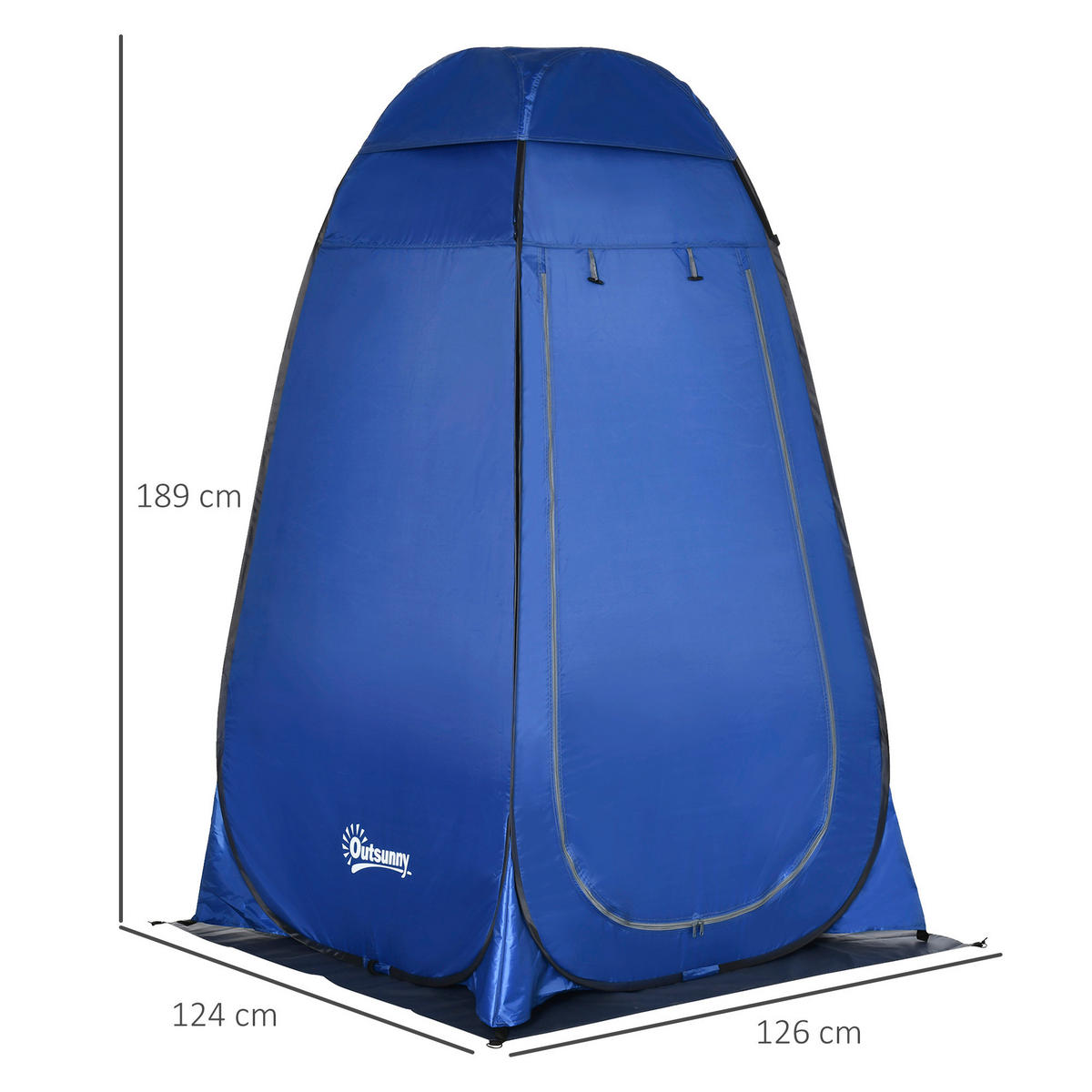 Outsunny Camping-Zubehör blau Polyester B/H/L: ca. 124x126x198 cm Duschzelt - blau (198,00/124,00/126,00cm) - Outsunny
