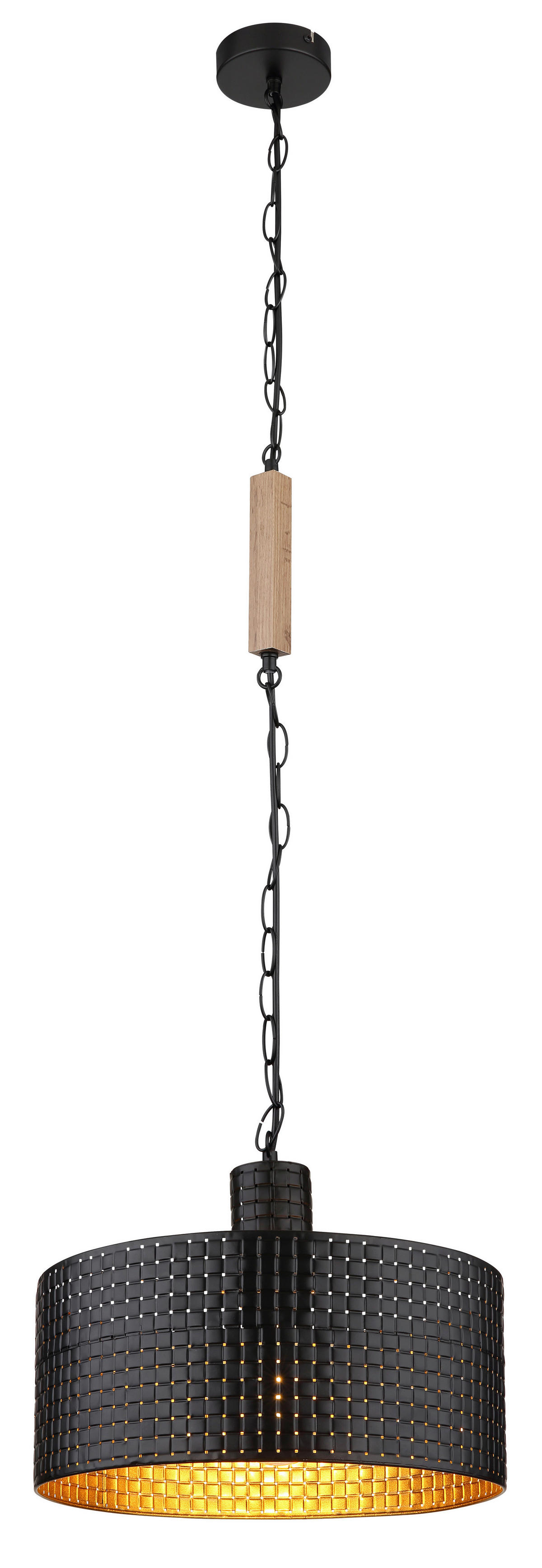 GLOBO Pendelleuchte schwarz Metall H/D: ca. 120x35 cm E27 1 Brennstellen RIELLY - schwarz (35,00/120,00cm) - GLOBO