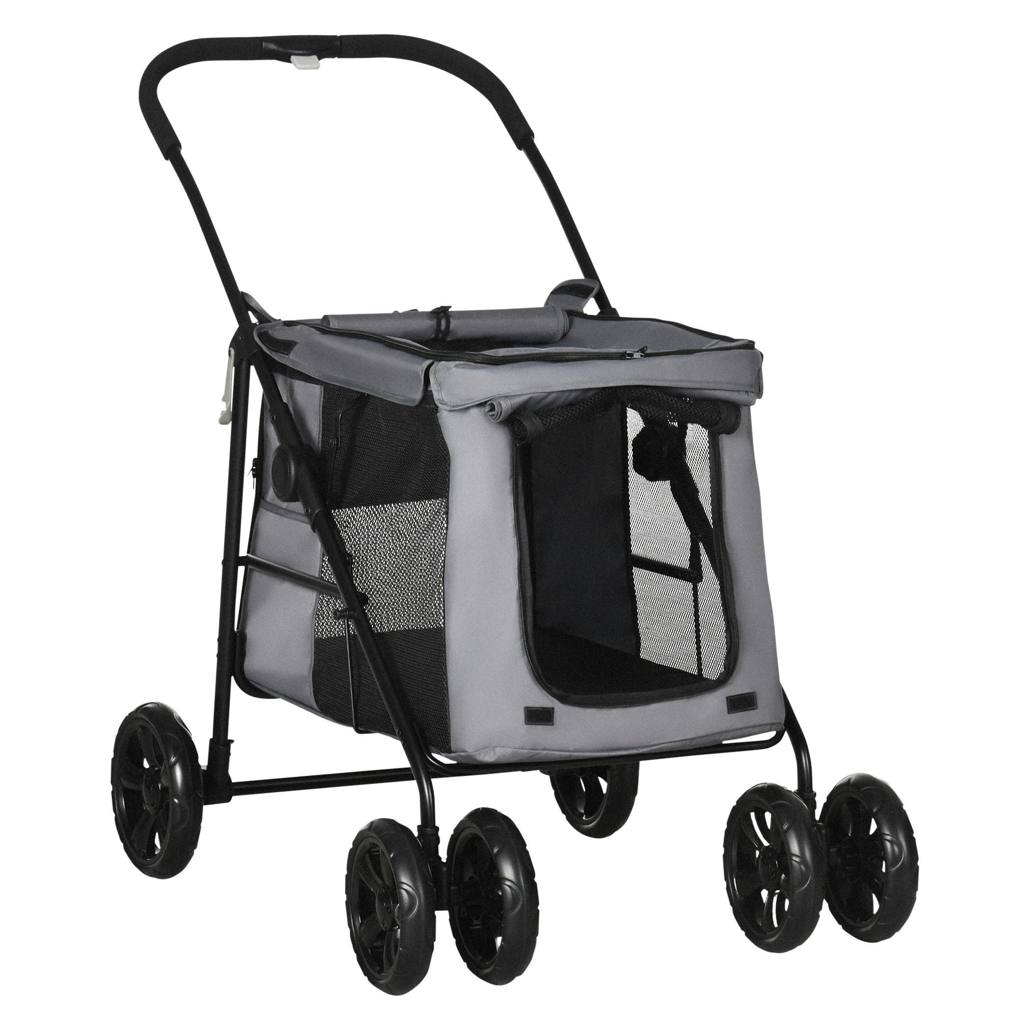 PawHut Hunde-Zubehör grau Polyester B/H/L: ca. 62x102x105 cm Hundewagen - grau (105,00/62,00/102,00cm) - PawHut