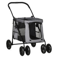 PawHut Hunde-Zubehör grau Polyester B/H/L: ca. 62x102x105 cm Hundewagen - grau (105,00/62,00/102,00cm) - PawHut