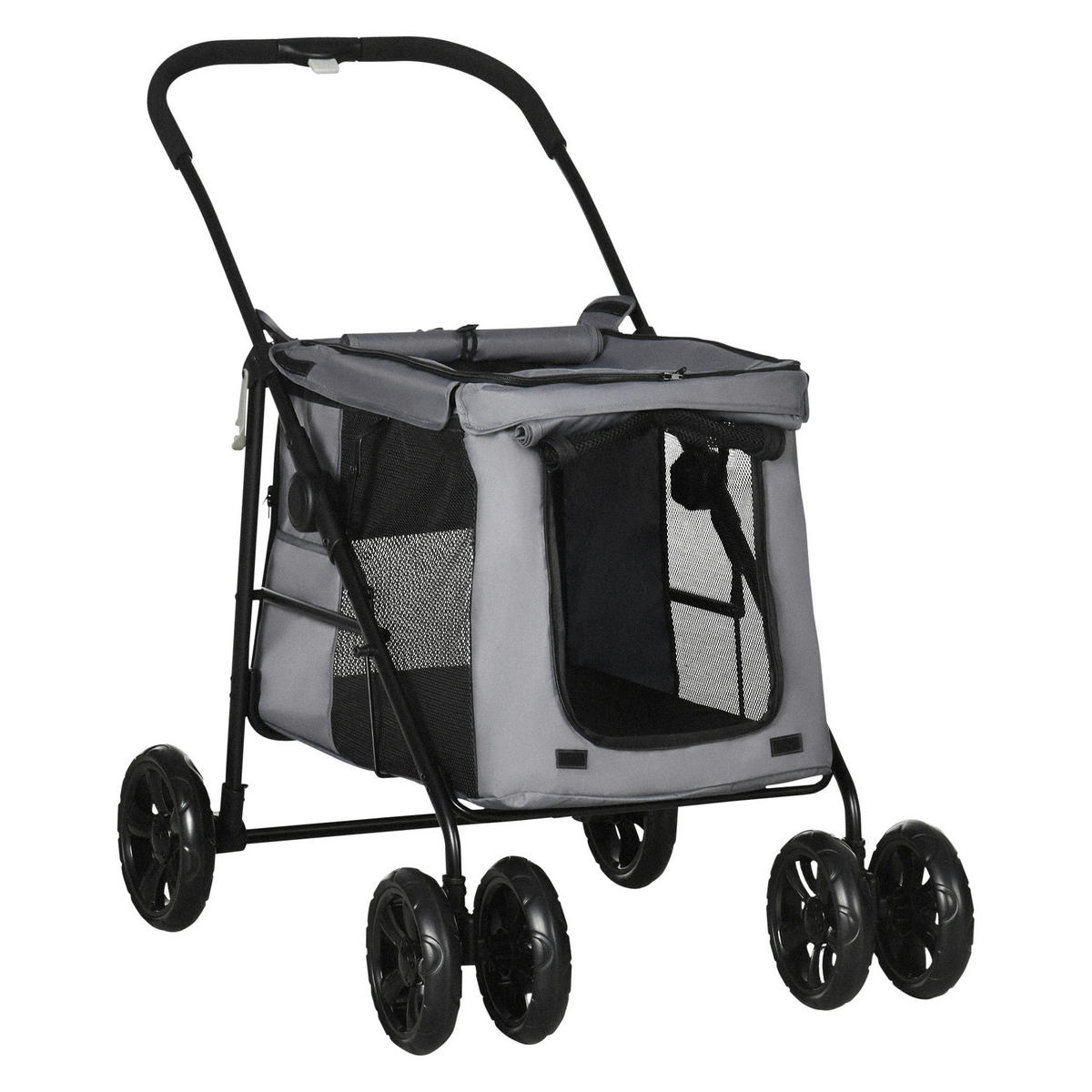 PawHut Hunde-Zubehör grau Polyester B/H/L: ca. 62x102x105 cm Hundewagen - grau (105,00/62,00/102,00cm) - PawHut