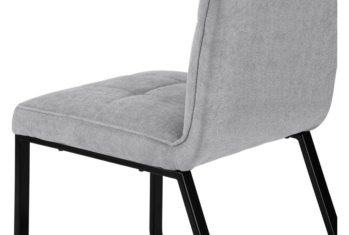 Stuhl TALEA  2er-Set hellgrau schwarz Webstoff Metall B/H/T: ca. 46x86x55 cm TALEA  2er-Set - hellgrau/schwarz (46,00/86,00/55,00cm) - byLIVING