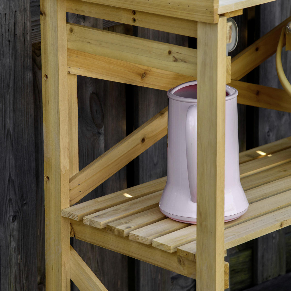 Outsunny Pflanztisch natur B/H/T: ca. 40x84x80 cm ca. 40 kg Pflanztisch 845-669 - natur (40,00/84,00/80,00cm) - Outsunny