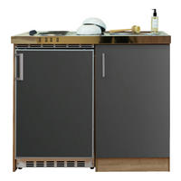 Respekta Miniküche 100 grau matt B/H/T: ca. 100x87x60 cm 100 - Eiche/grau (100,00/87,00/60,00cm) - Respekta