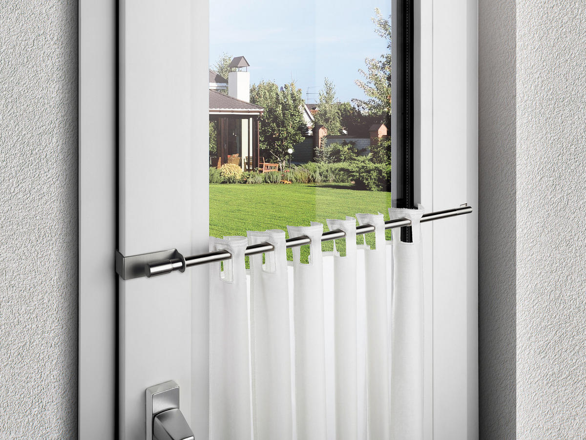 Vitragenstange clip clip - Edelstahloptik - ondeco