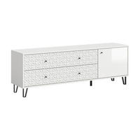 Lowboard PRISMA weiß weiß Hochglanz B/H/T: ca. 164x56x40 cm PRISMA - weiß (164,00/56,00/40,00cm) - xonox.home