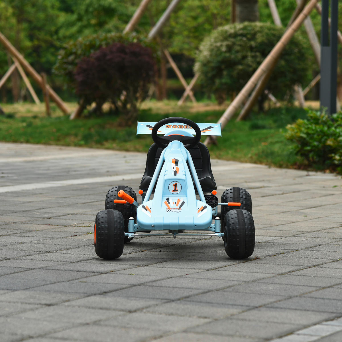 HOMCOM Kinder-Go-Kart hellblau B/H/L: ca. 66x59x97 cm Kinder_Go-Kart - hellblau (97,00/66,00/59,00cm) - HOMCOM