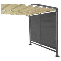 Grasekamp Seitenteile für Flachdachpergola Venecia grau Textilene B/L: ca. 129x220 cm Venecia - grau (129,00/220,00cm) - Grasekamp