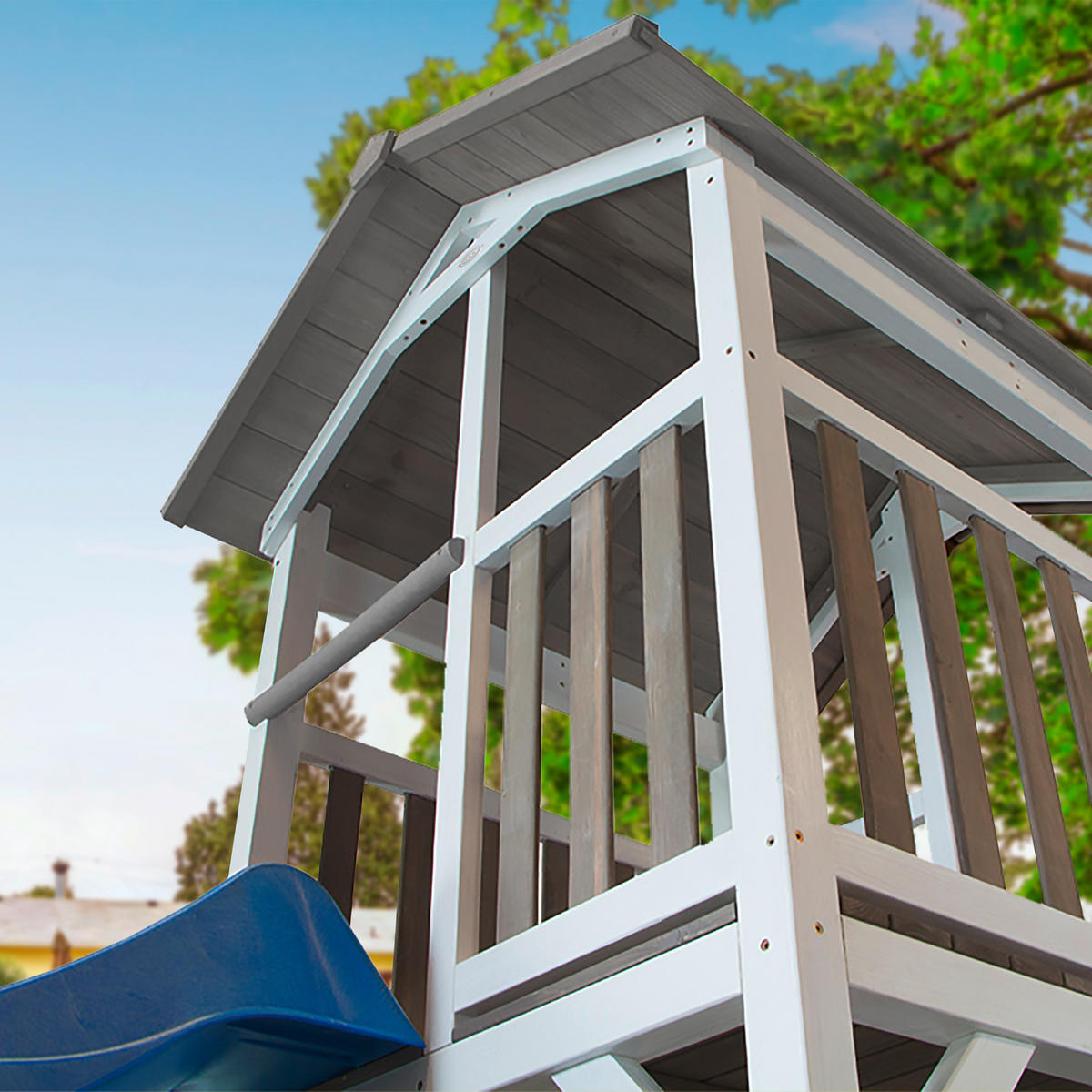 AXI Spielturm Beach Tower weiß B/H/T: ca. 111,2x241,9x349 cm Beach Tower - blau/weiß (111,20/241,90/349,00cm) - AXI