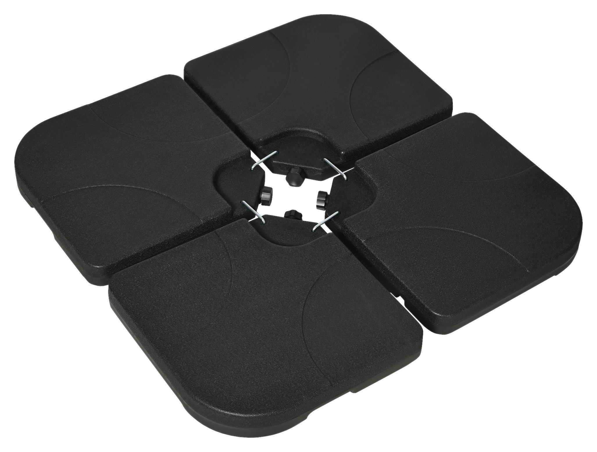 Outsunny Schirmgewicht mit 4 Teilen Schirmgewicht_mit_4Teilen - schwarz (104,00/104,00/7,50cm) - Outsunny