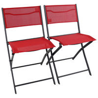 VCM Gartenstuhl 2er Set Sumila rot Metall B/H/L: ca. 45x79x46 cm Sumila - rot (46,00/45,00/79,00cm) - VCM