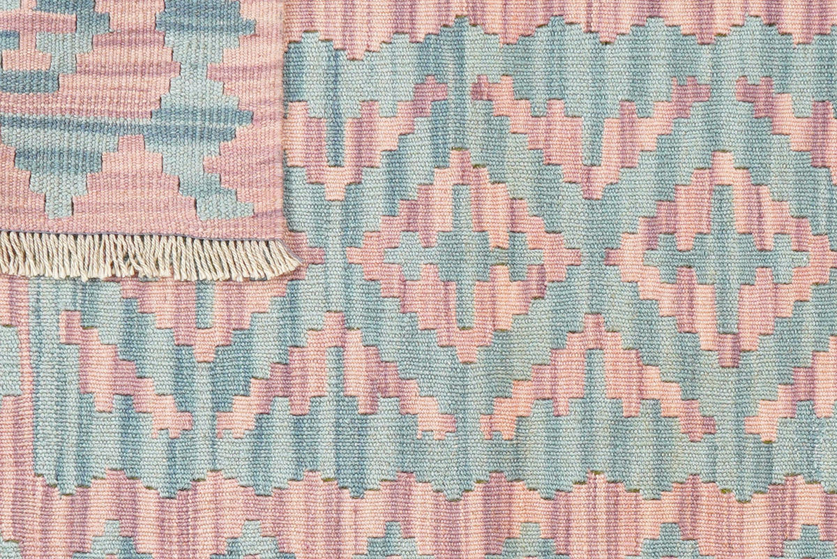 PersaTepp Teppich Kelim Gashgai rosa B/H/L: ca. 84x1x121 cm Kelim Gashgai - grün/rosa (121,00/84,00/1,00cm) - PersaTepp