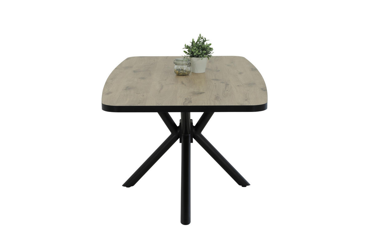 Esstisch Jana Oak Nachbildung schwarz B/H/T: ca. 180x76x100 cm Jana - schwarz/Oak (180,00/76,00/100,00cm)