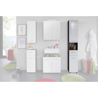 Badhochschrank Line Rauchsilber Nachbildung weiß Hochglanz B/H/T: ca. 30x182x31 cm Line - weiß (30,00/182,00/31,00cm)