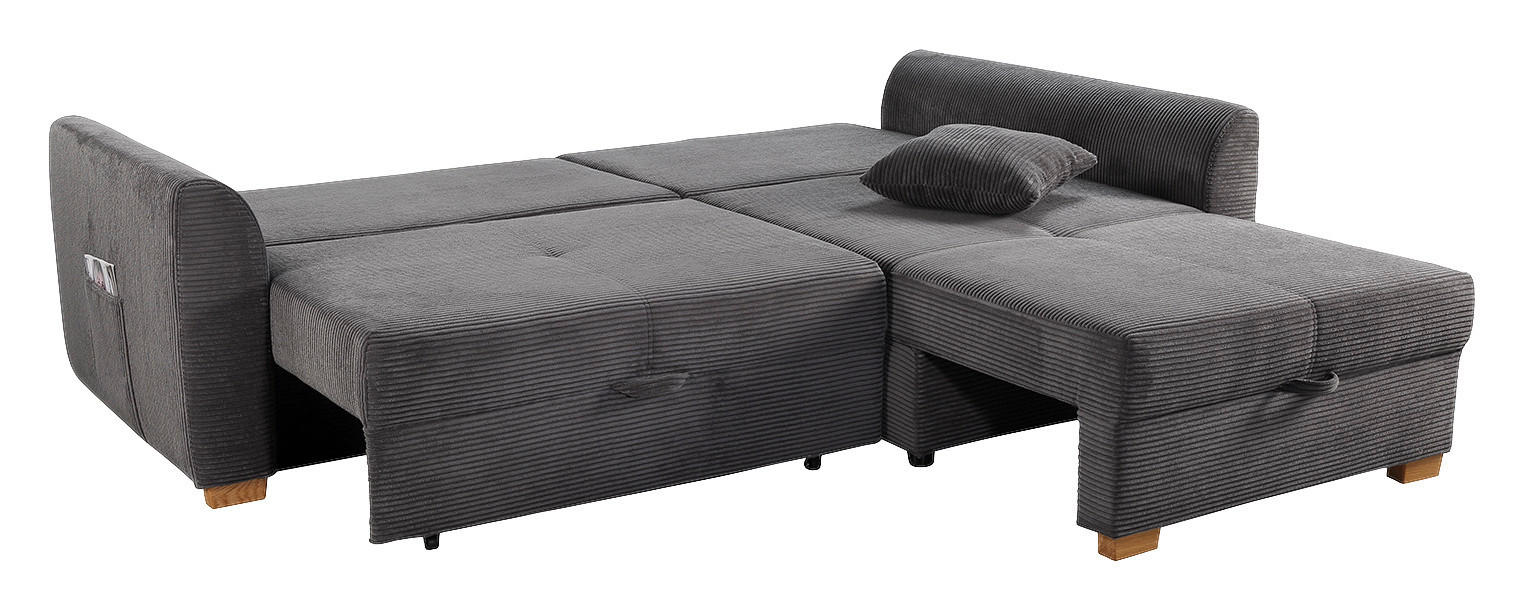 Thumbnail - Ecksofa mit Bettfunktion und Bettkasten grau B/H/T: ca. 236x81x160 cm