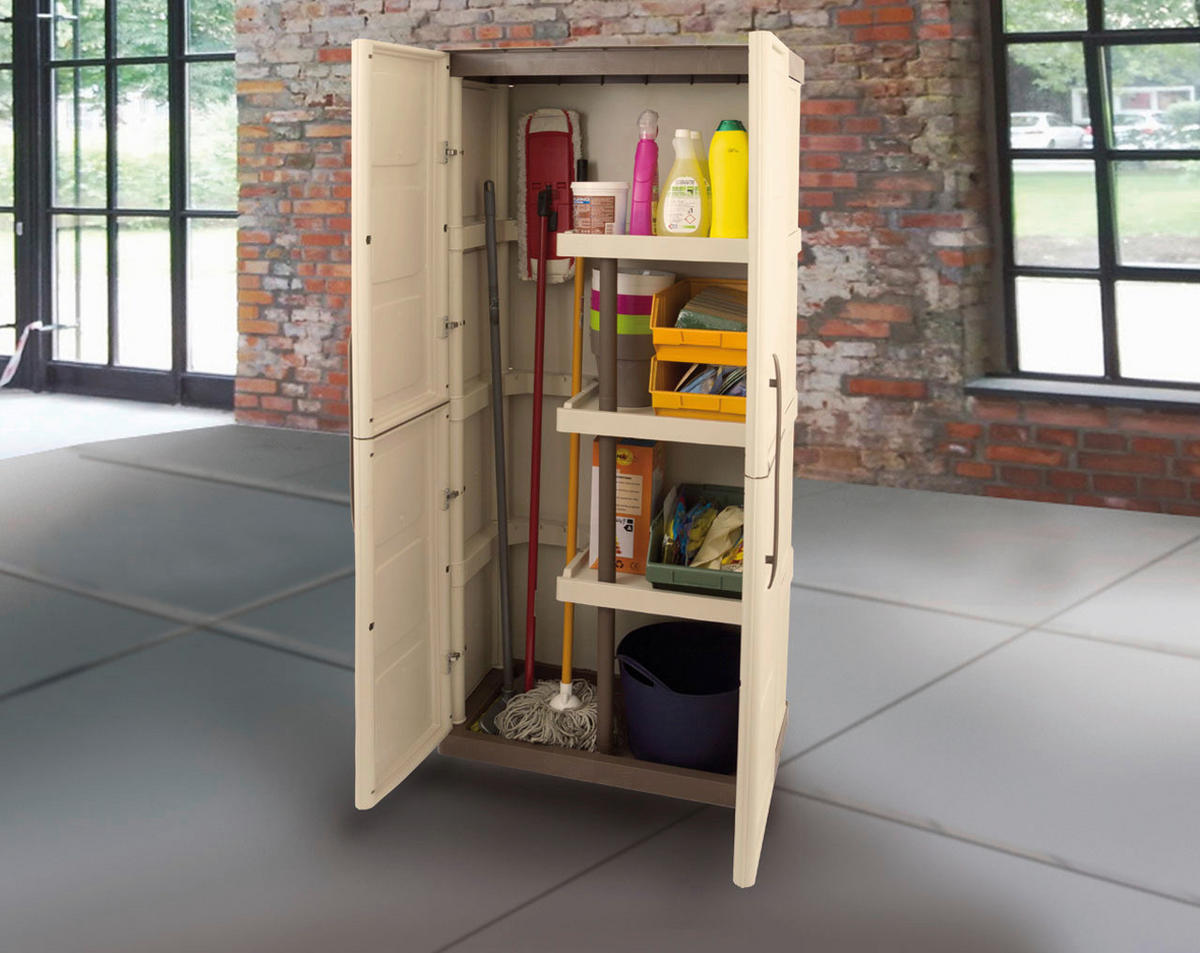 ArtPlast Kunststoffschrank Steel taupe Kunststoff B/H/T: ca. 70x165,5x39 cm Steel - dunkelbraun/taupe (70,00/165,50/39,00cm) - ArtPlast