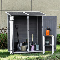 Outsunny Gartenhaus grau B/H/T: ca. 139x160x75 cm Gartenhaus - weiß/grau (139,00/160,00/75,00cm) - Outsunny