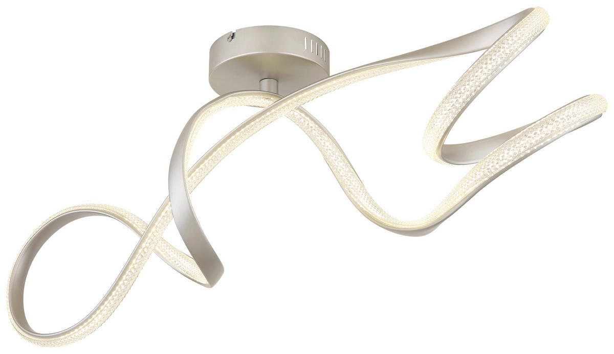 GLOBO LED-Deckenleuchte SWIRL 67341DN nickel Kunststoff Metall B/H/L: ca. 28x33x90,8 cm 1 Brennstellen SWIRL - nickel (90,80/28,00/33,00cm) - GLOBO