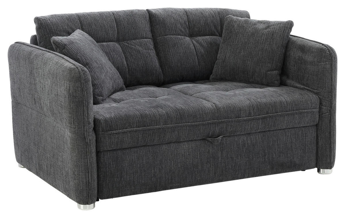 Schlafsofa  grau B/H/T: ca. 191x84x105 cm Leon_Schlafsofa 443/09-443/09 - Chrom/grau (191,00/84,00/105,00cm)