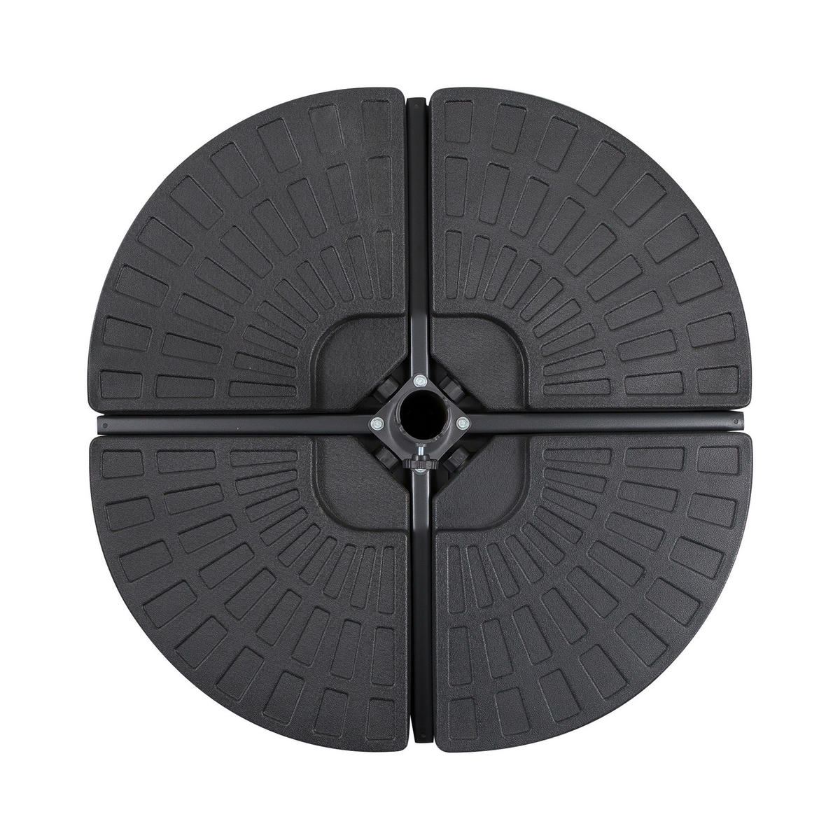 Outsunny Schirmständer mit 4 Teilen Schirmständer_mit_4Teilen - schwarz (48,00/48,00/8,00cm) - Outsunny
