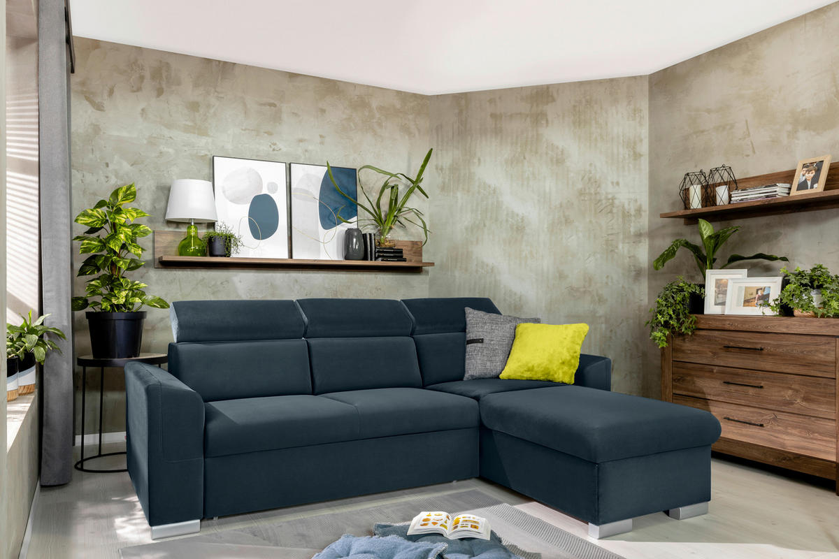 Ecksofa Evia anthrazit Microfaser B/H/T: ca. 243x85x186 cm Evia - anthrazit/silber (243,00/85,00/186,00cm)