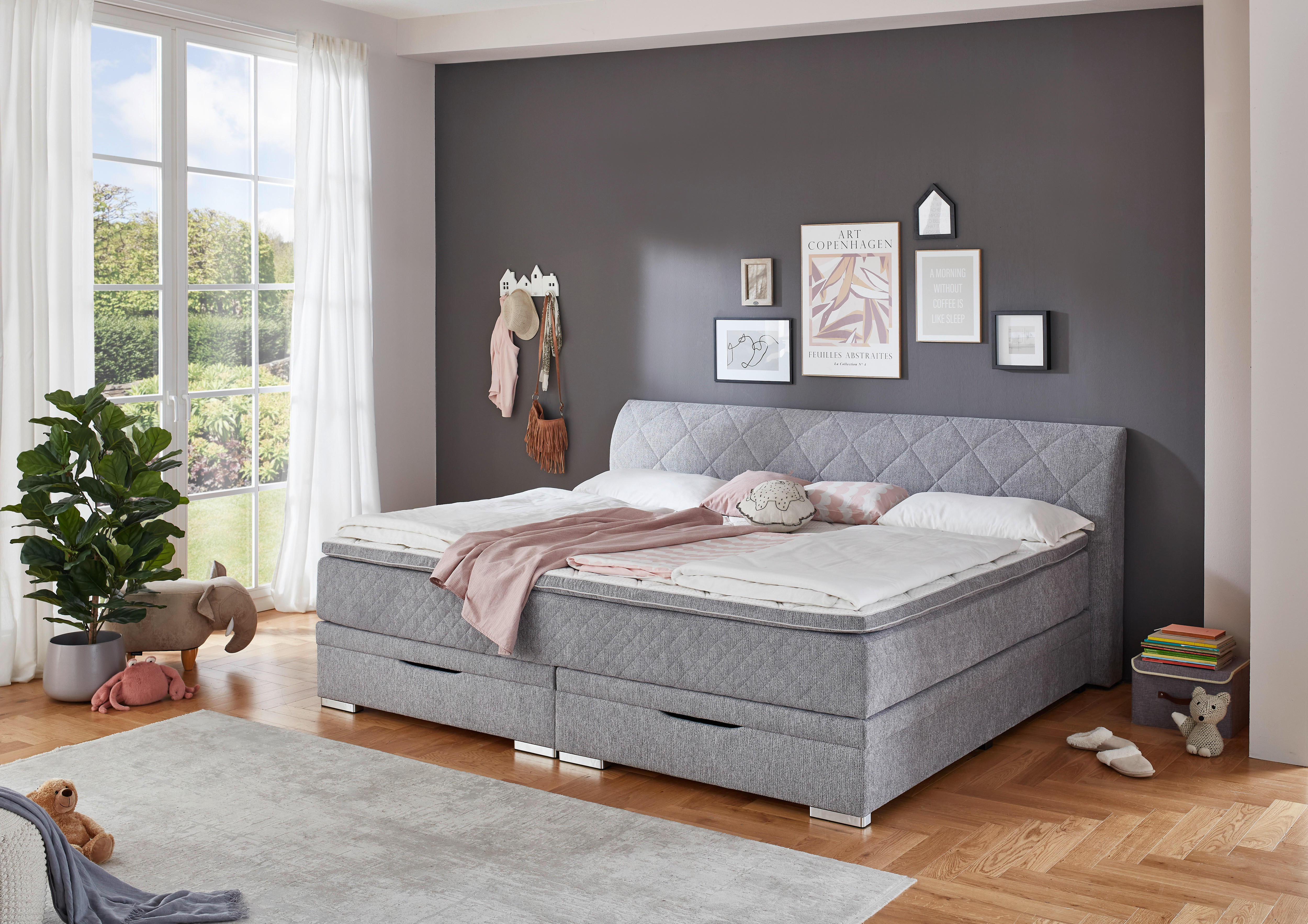 Familienboxbett Korfu silber Korfu - Chrom/silber (256,00/110,00/218,00cm)