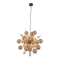 Näve Leuchten Pendelleuchte amber Glas Metall B/H/T/D: ca. 65x150x65x65 cm G9 10 Brennstellen EXPLOSION - amber (65,00/150,00/65,00cm) - Näve Leuchten
