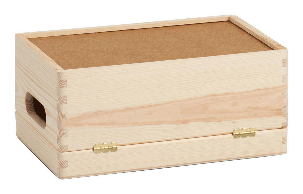 Zeller Allzweckkiste natur Kiefer B/H/L: ca. 30x14x20 cm Allzweckkiste_mit_Deckel - natur (20,00/30,00/14,00cm) - Zeller