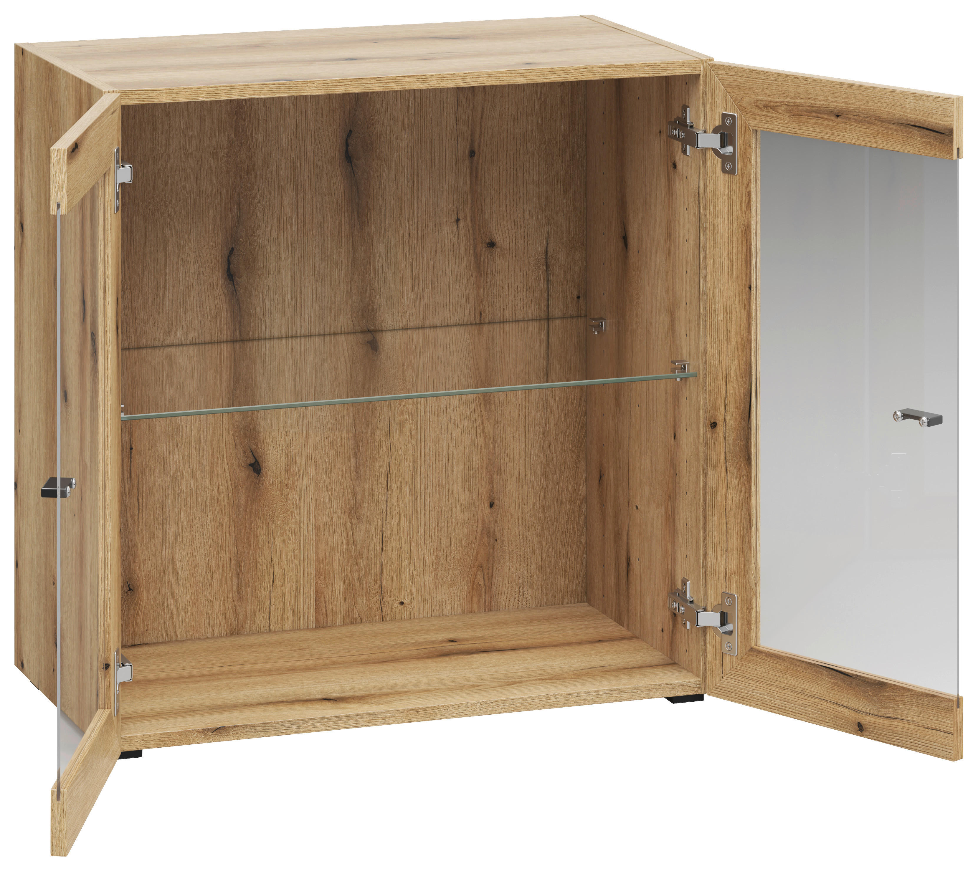 Vitrine System 64 Eiche Evoke Oak Nachbildung B/H/T: ca. 64x64x35 cm System 64 - Eiche (64,00/64,00/35,00cm)